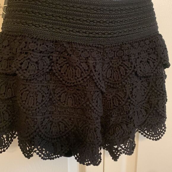 REWIND, bootie short, cover up, high waist band, built in liner, decorative lace - Picture 2 of 8